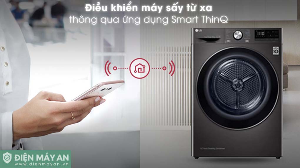 Máy Sấy Bơm Nhiệt LG 9 Kg DVHP09B - ứng dụng thông minh